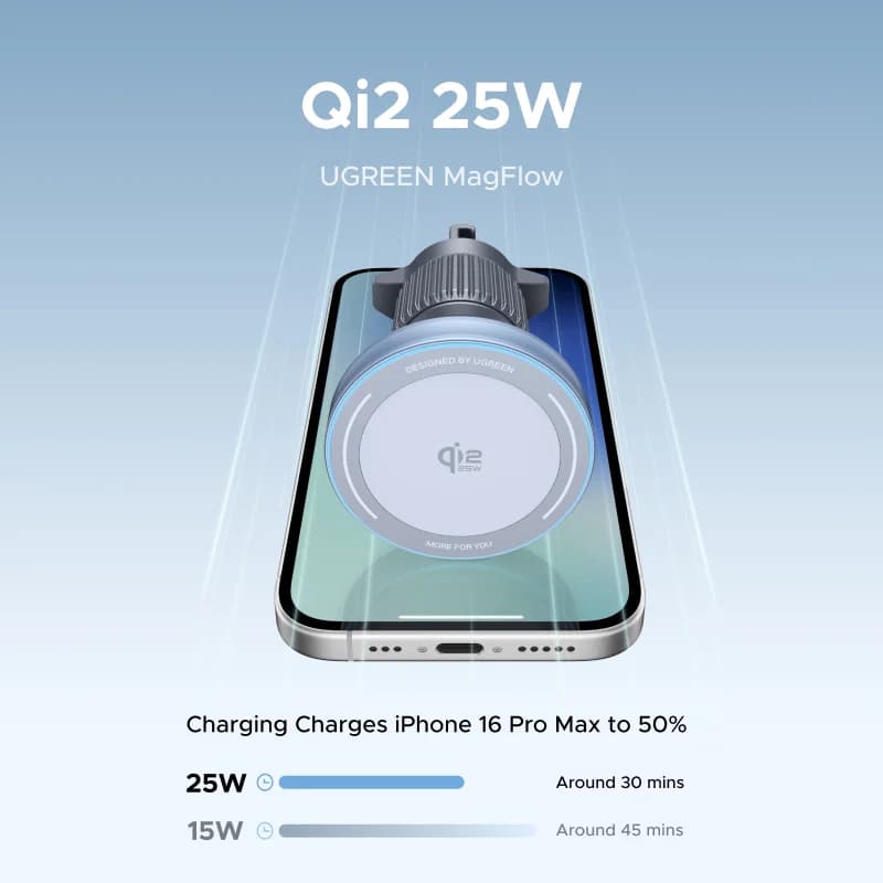 Qi2.2 magnetisk trådløs biloplader, 25W