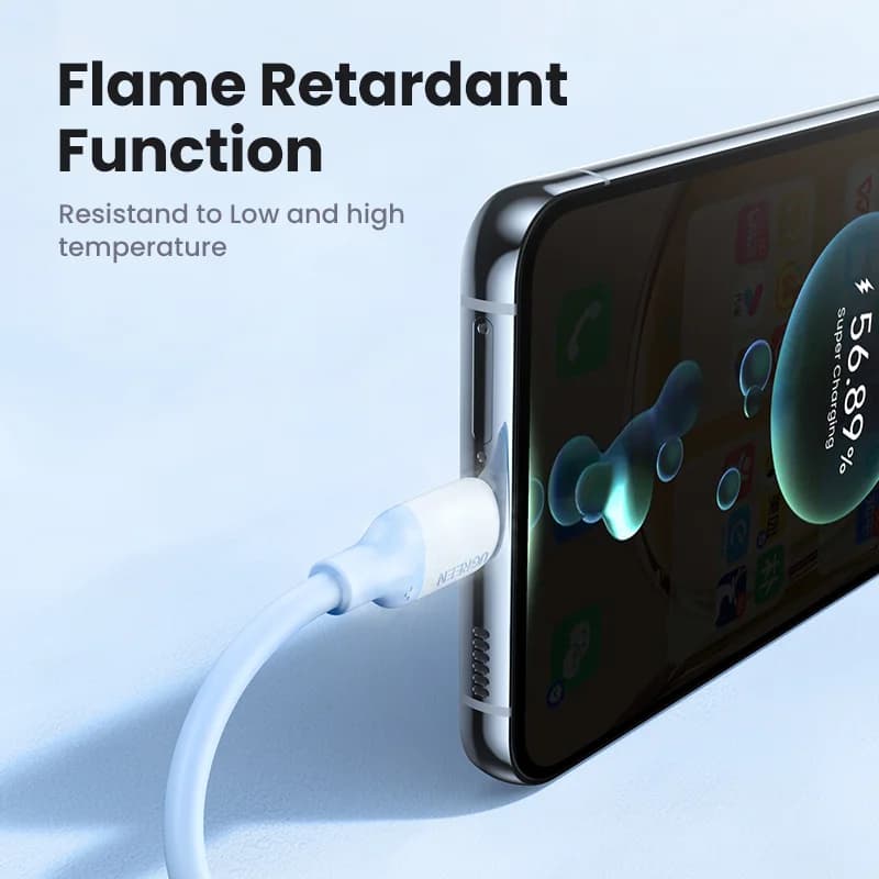 Blød Silikone USB-C til USB-C Kabel, 60W PD, 3A