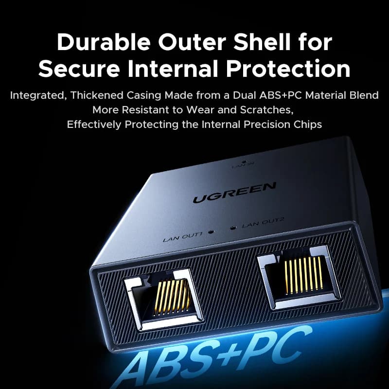 1-til-2 RJ45 Ethernet Netværks-Splitter