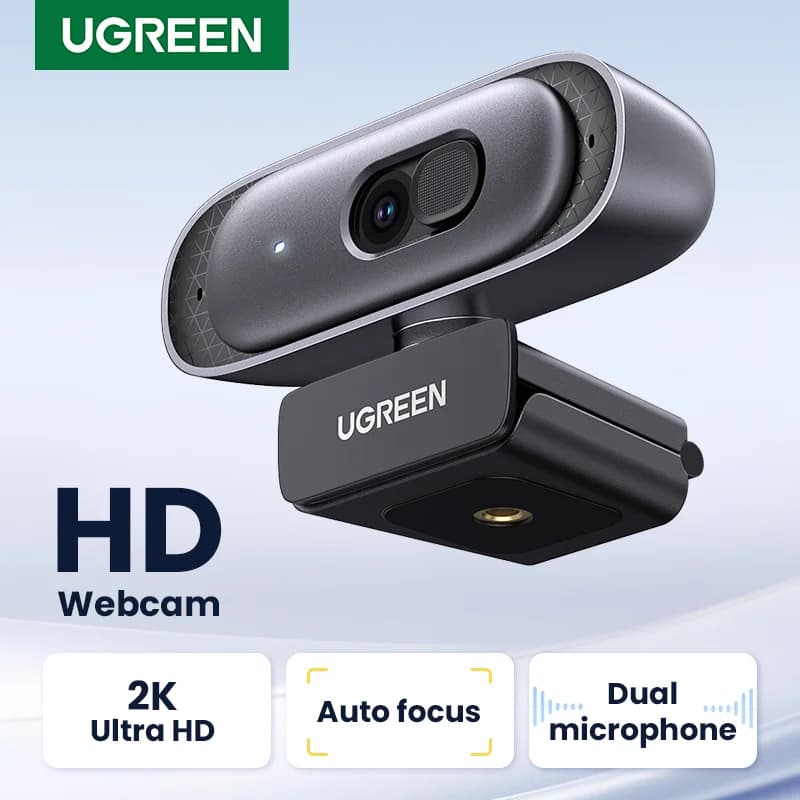 2K HD USB-webcam med dobbelt mikrofon