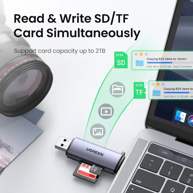 USB 3.0 & USB-C SD/MicroSD kortlæser
