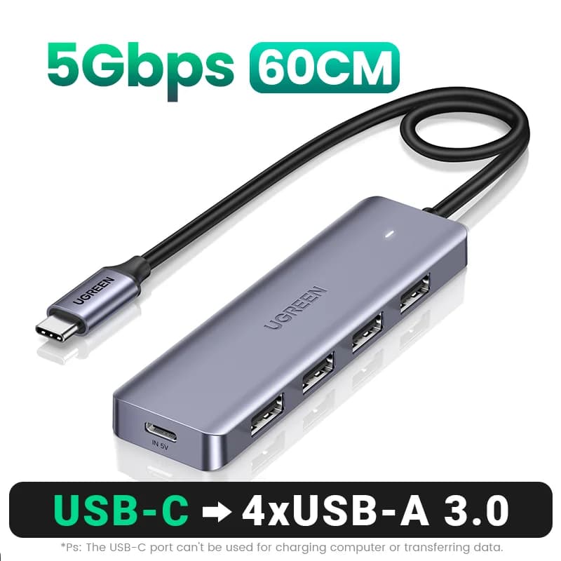 4-ports USB-C til USB 3.0 Hub Splitter