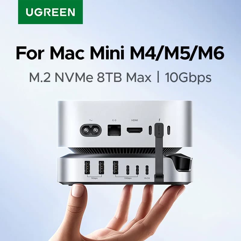 USB-C dockingstation med M.2 NVMe SSD-slot og 10Gbps hub