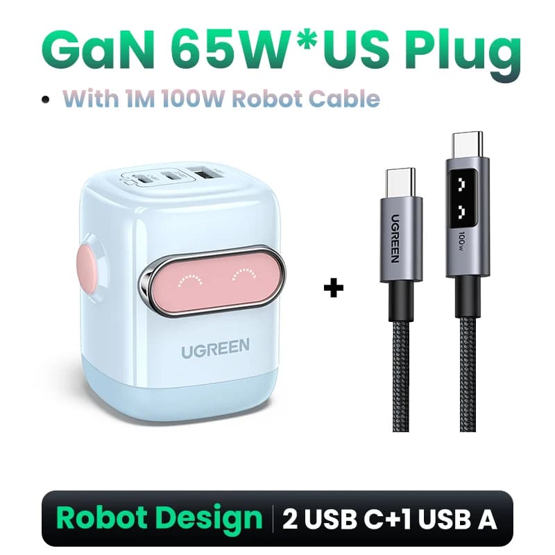 65W GaN USB-C PD-oplader, US-stik