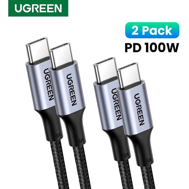 2-pakning 100W USB-C til USB-C PD-kabler