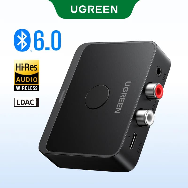 Bluetooth 6.0 lydmodtager, 3,5 mm og RCA