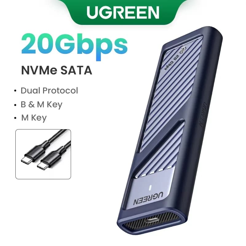 M.2 NVMe/SATA SSD-hylster, 20Gbps USB-C