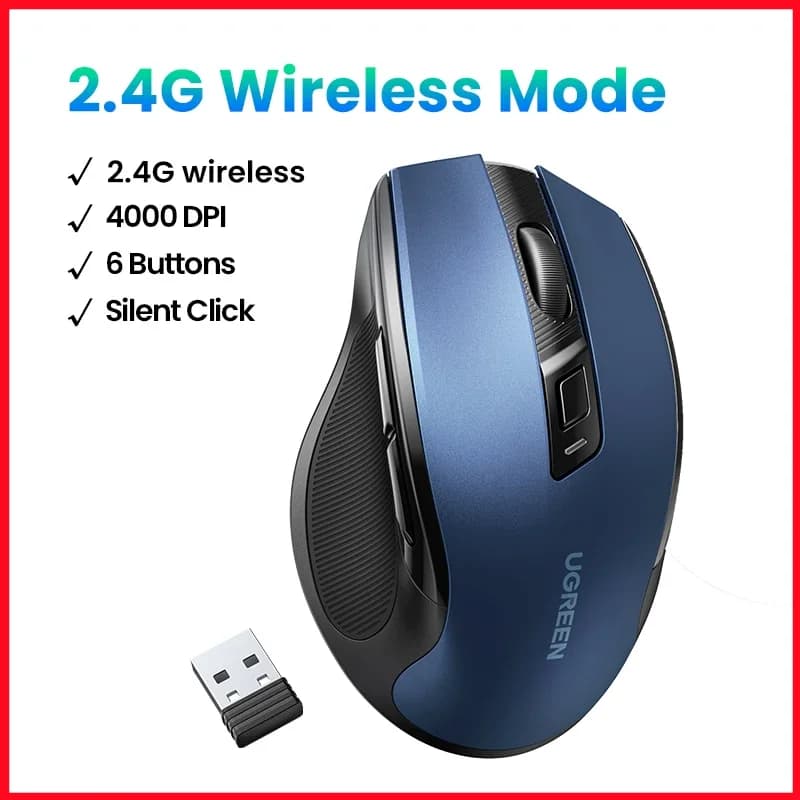 Ergonomisk trådløs mus, Bluetooth, 4000 DPI