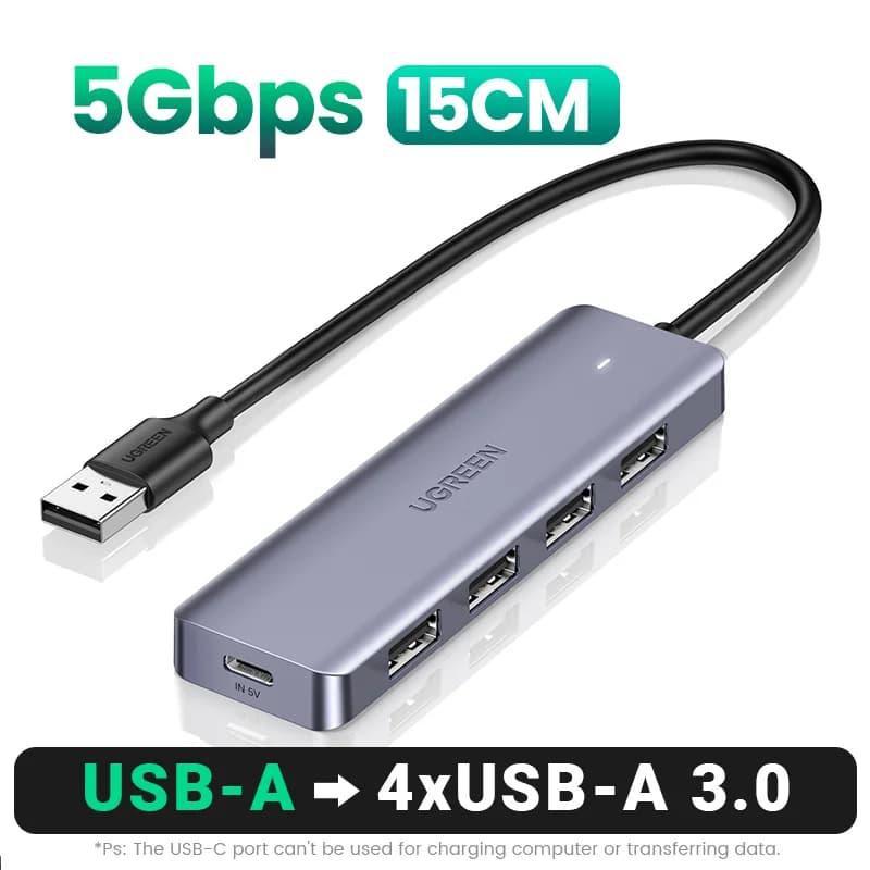 4-ports USB-C til USB 3.0 Hub Splitter