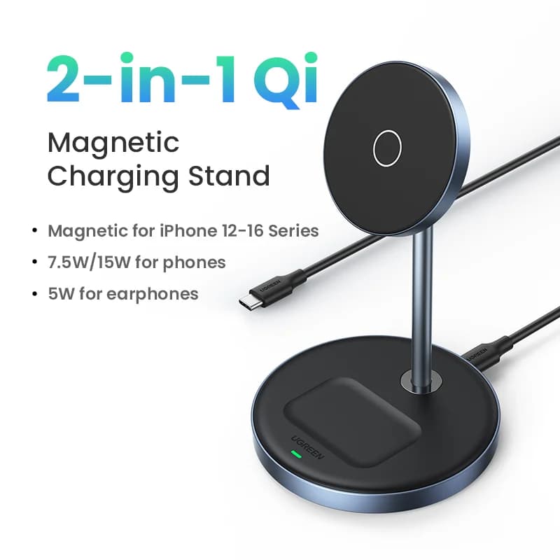 Qi Magnetisk Trådløs Oplader Stand for iPhone