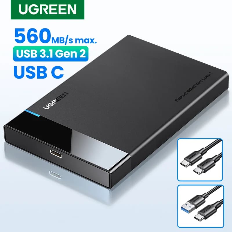 2.5-tommers SATA til USB 3.0 harddisk kabinet