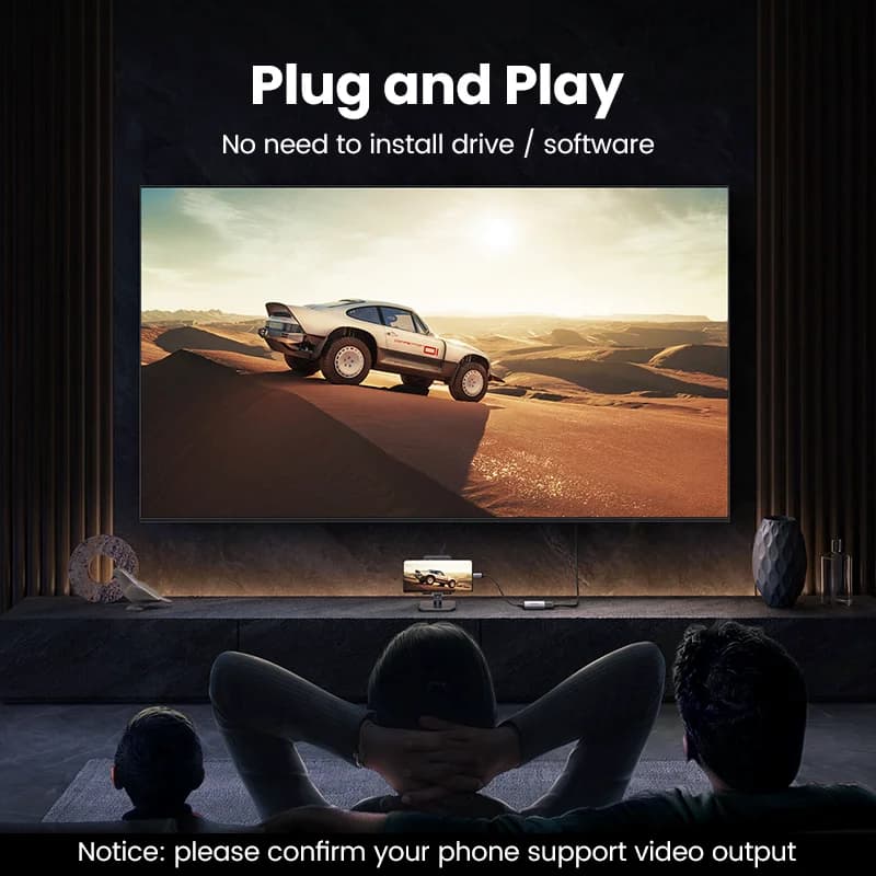 USB-C til HDMI kabel, 4K videoadapter