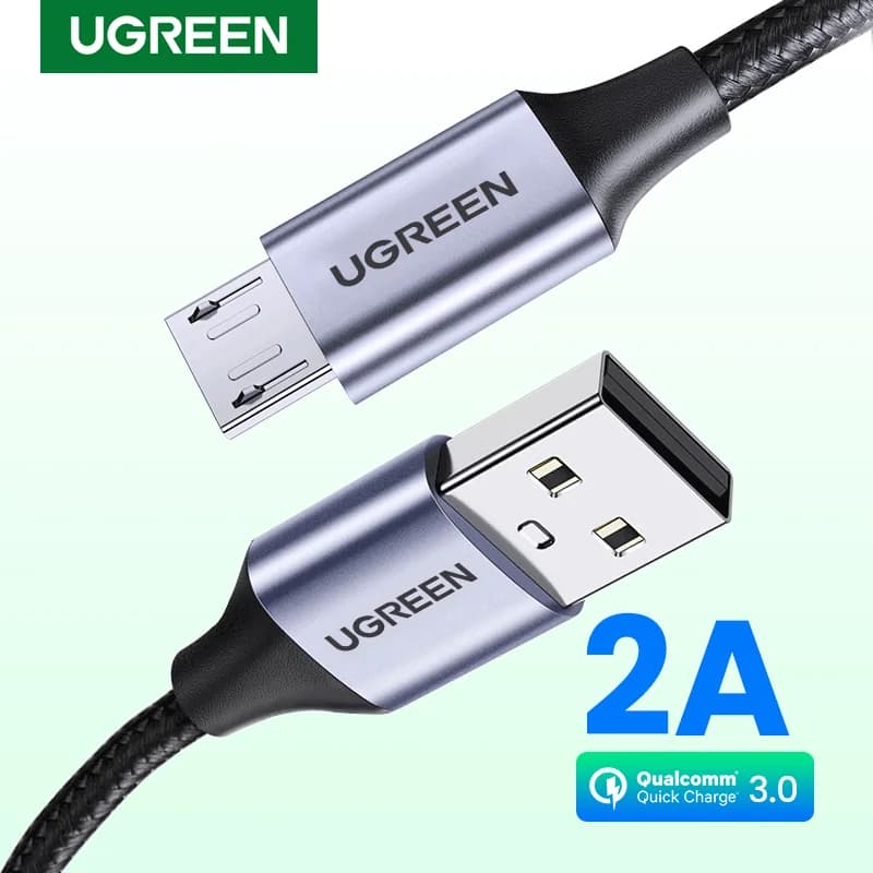 Micro USB-kabel, 2A, nylonflettet