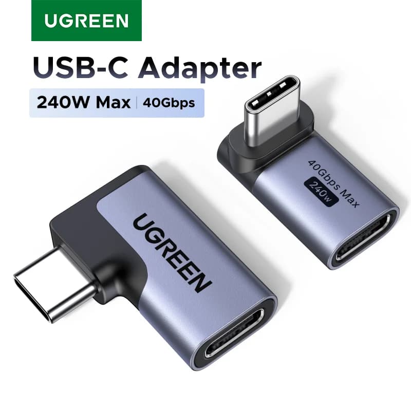 2-pak vinkel USB-C til USB-C-adapter