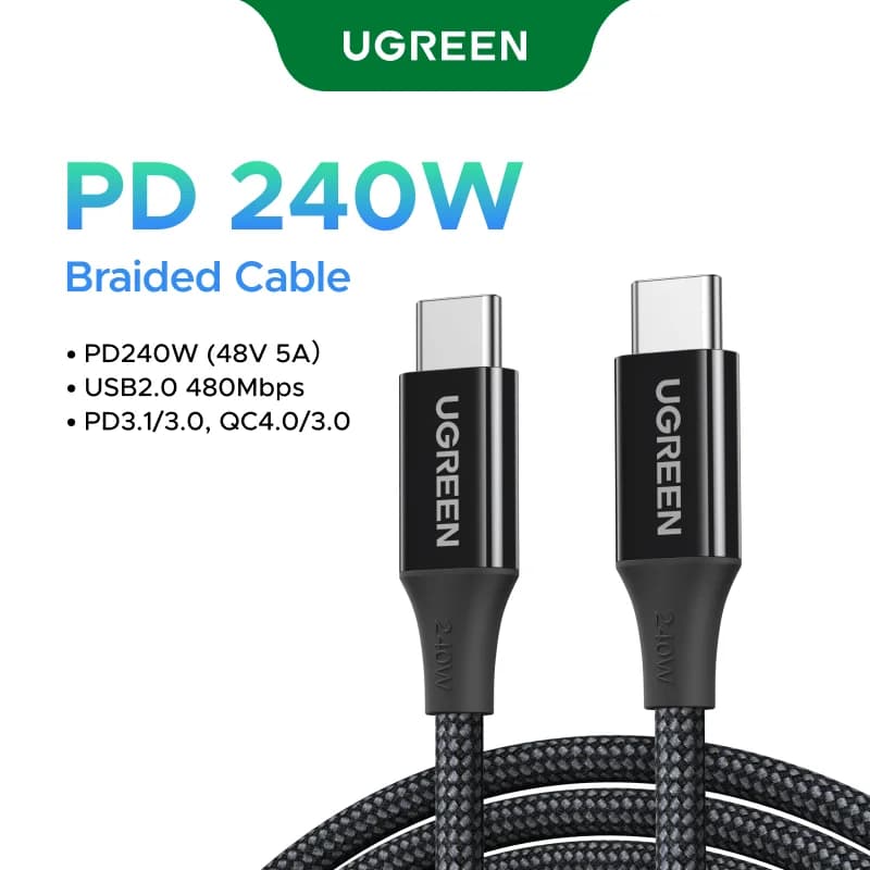 240W USB-C til USB-C Hurtigoplading Kabel