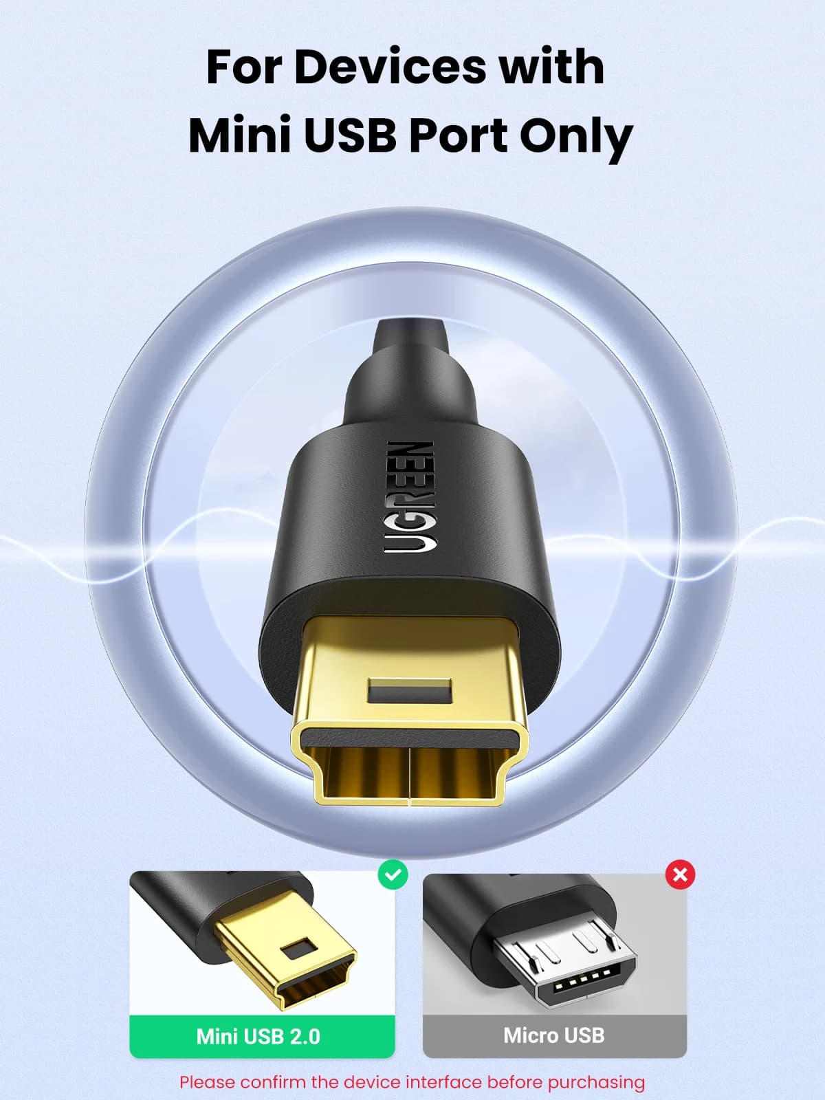 Mini USB til USB data- og ladningskabel