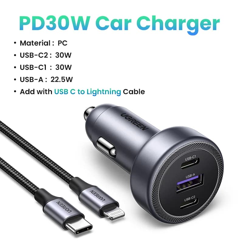30W USB-C PD Biloplader