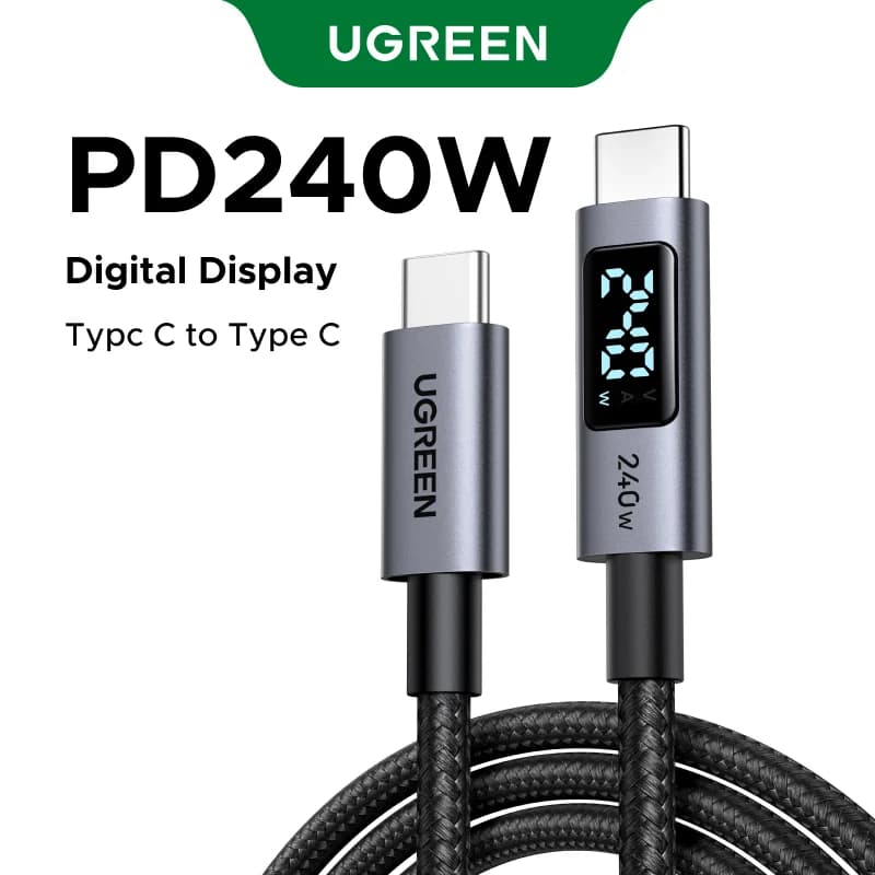 240W USB-C kabel med digital strømdisplay
