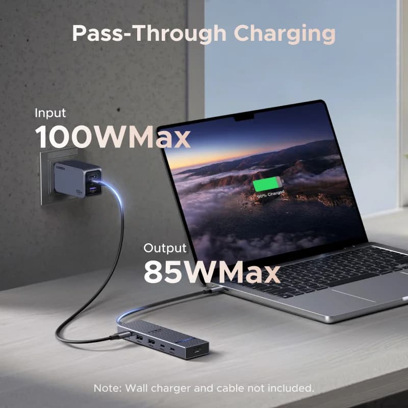 USB-C Hub med 4K HDMI, 10Gbps Data og 100W PD