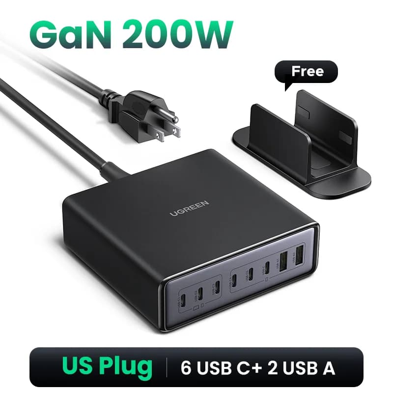 200W GaN skrivebordsoplader, US-stik