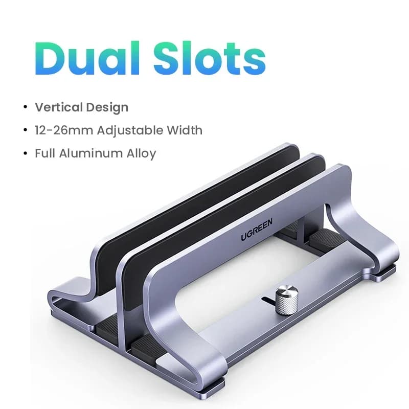 Lodret aluminium laptopstativ, foldbar design
