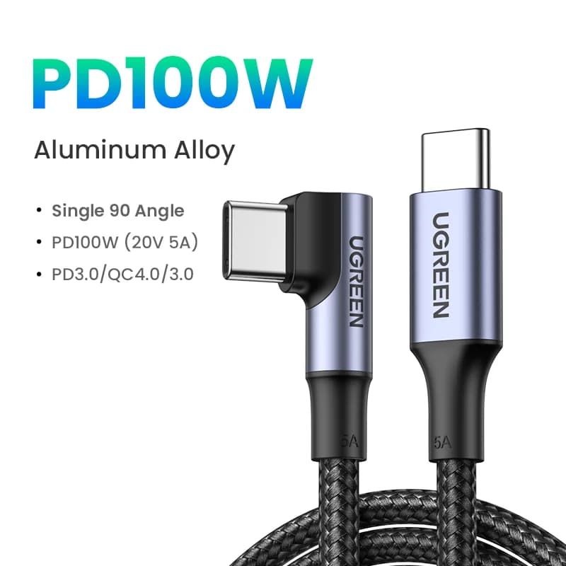 USB-C til USB-C kabel, 100W PD, 5A