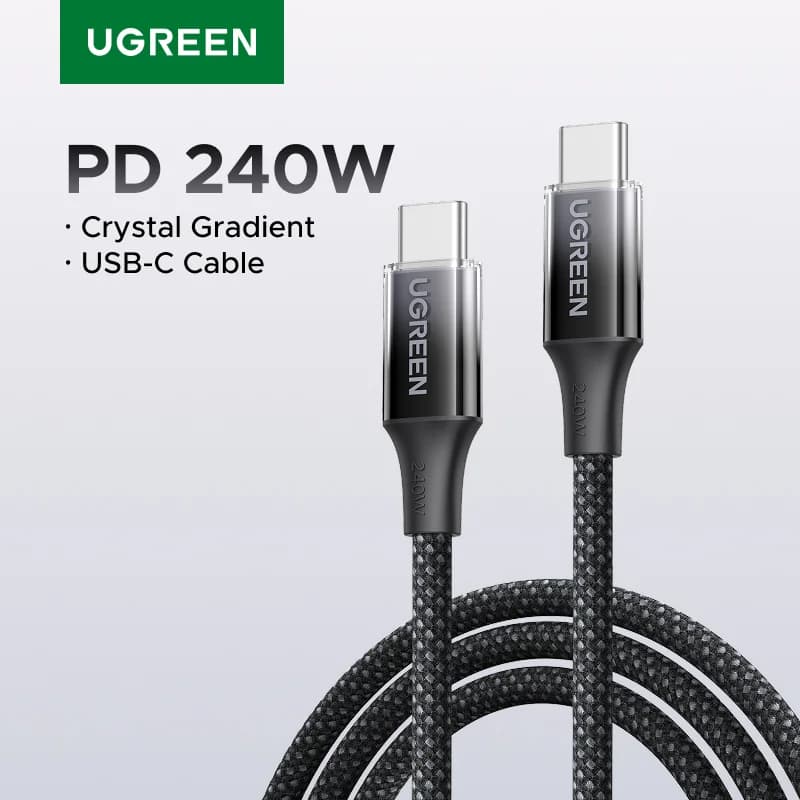 240W USB-C flettet lynoplade-kabel