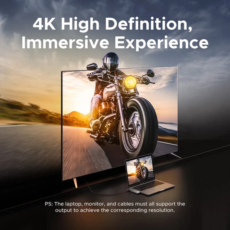 6-i-2 USB-C Hub med 4K HDMI og kortlæser