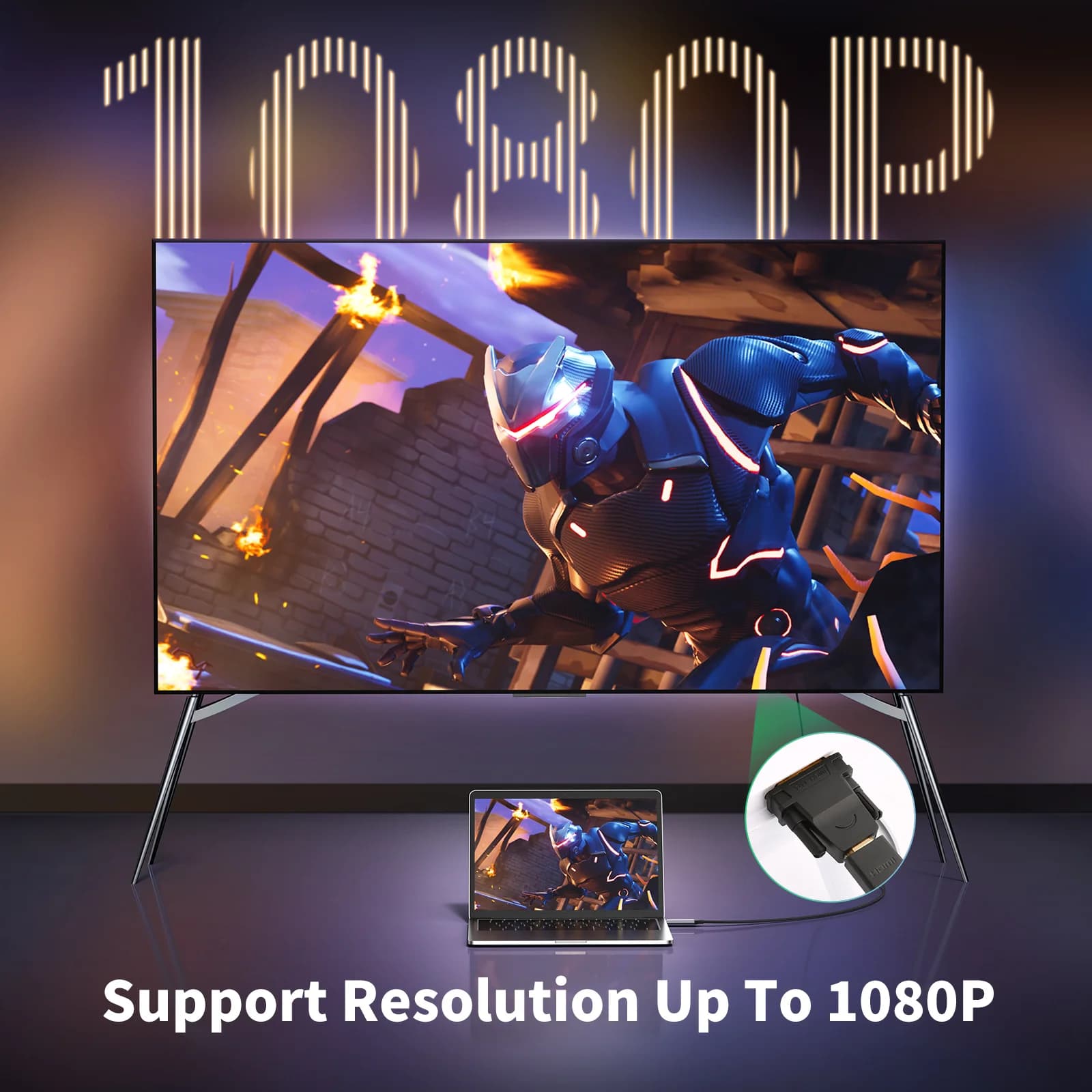 To-vejs DVI-D til HDMI adapter