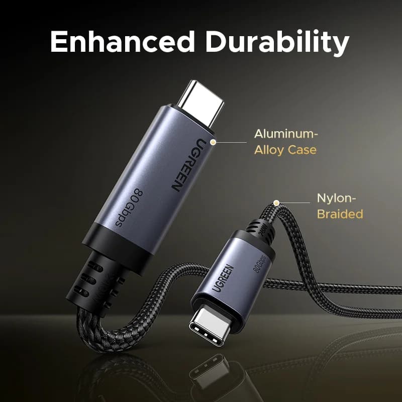 USB4 USB-C Kabel, 240W PD, 80Gbps Dataoverførsel