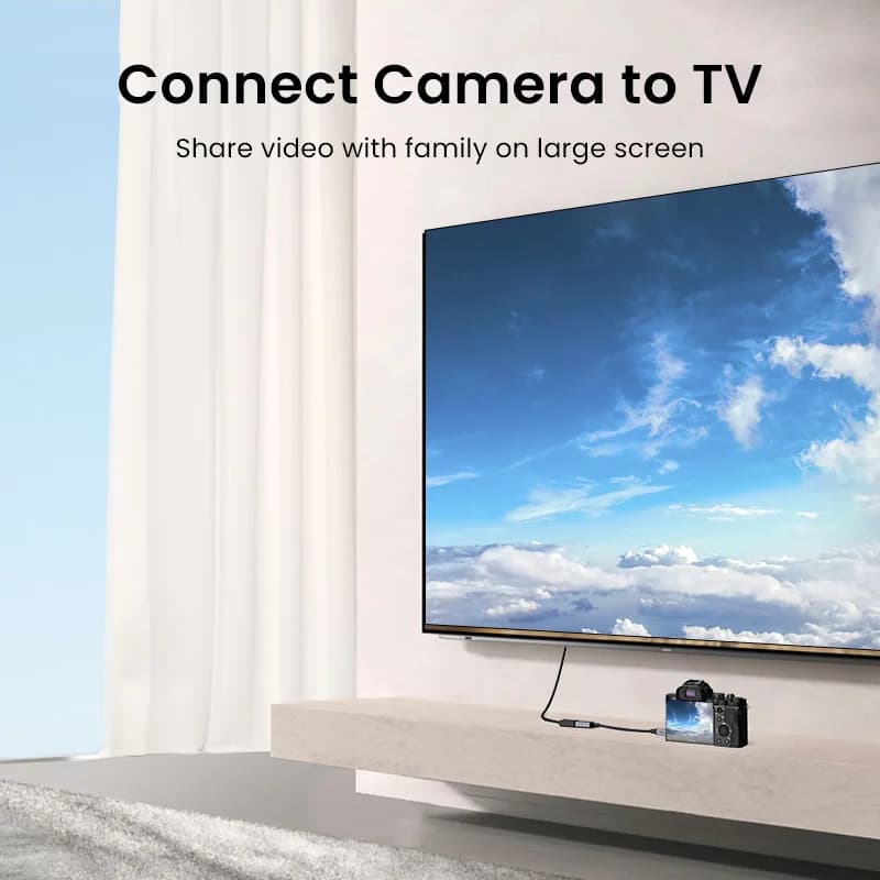 Micro HDMI til HDMI adapterkabel, 4K/60Hz