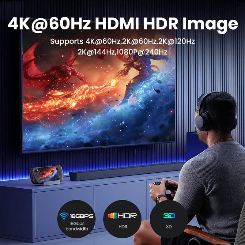 Steam Deck Docking Station med HDMI