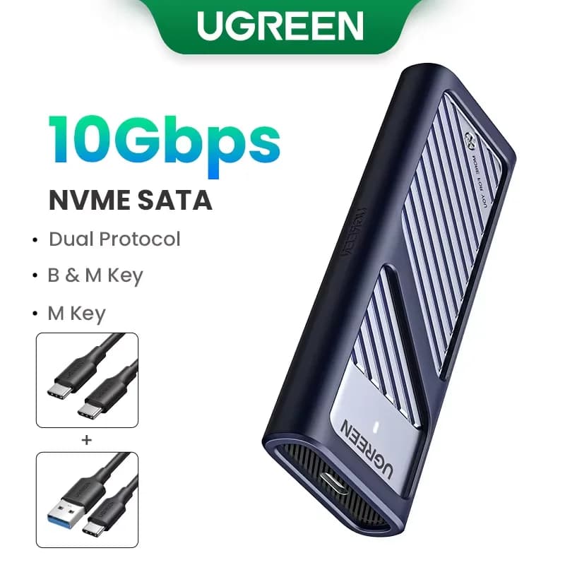 M.2 NVMe/SATA SSD-hylster, 20Gbps USB-C