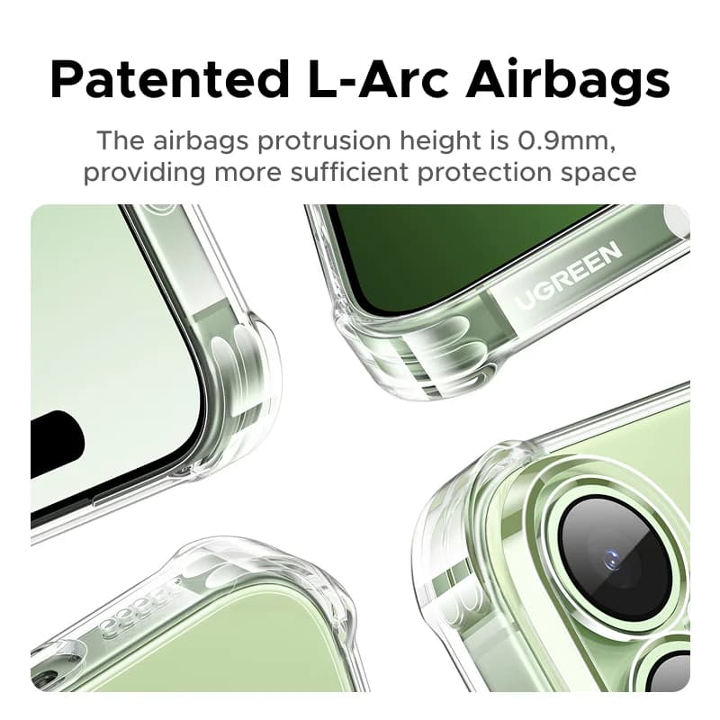 Klar stødabsorberende airbag-etui til iPhone