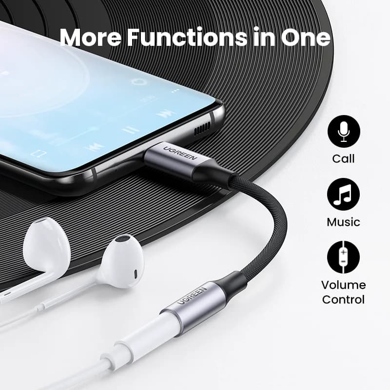 USB-C til 3,5 mm DAC hovedtelefonadapter