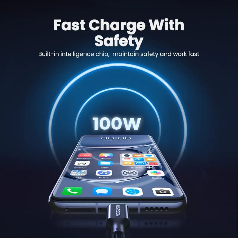 100W USB-A til USB-C Super Charge-kabel