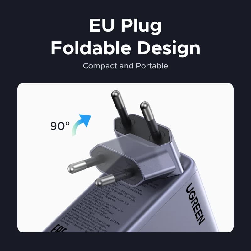 160W GaN Oplader med Tilbagetrækkeligt Kabel og Display