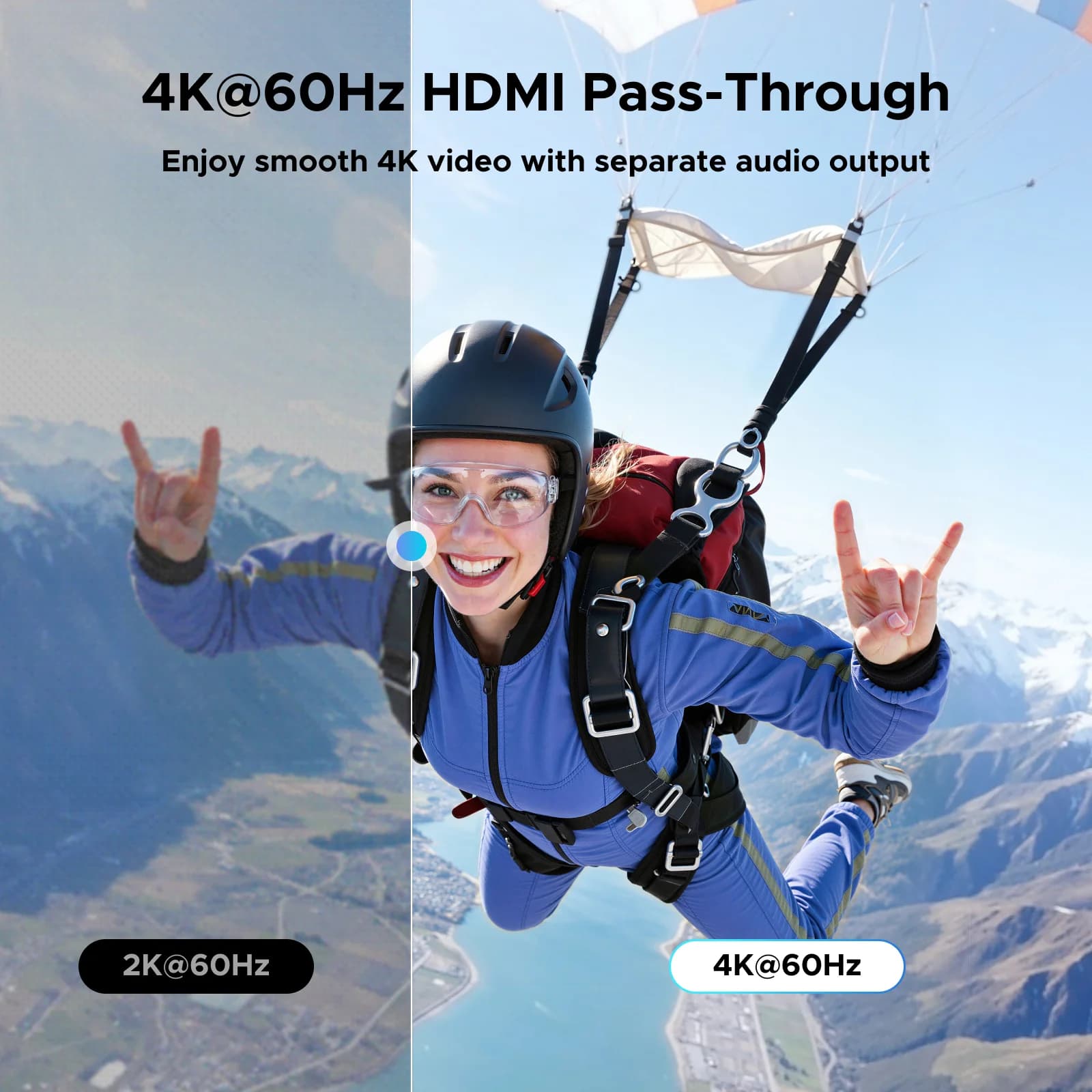 4K 60Hz HDMI Audio Extractor, Optisk og 3.5mm