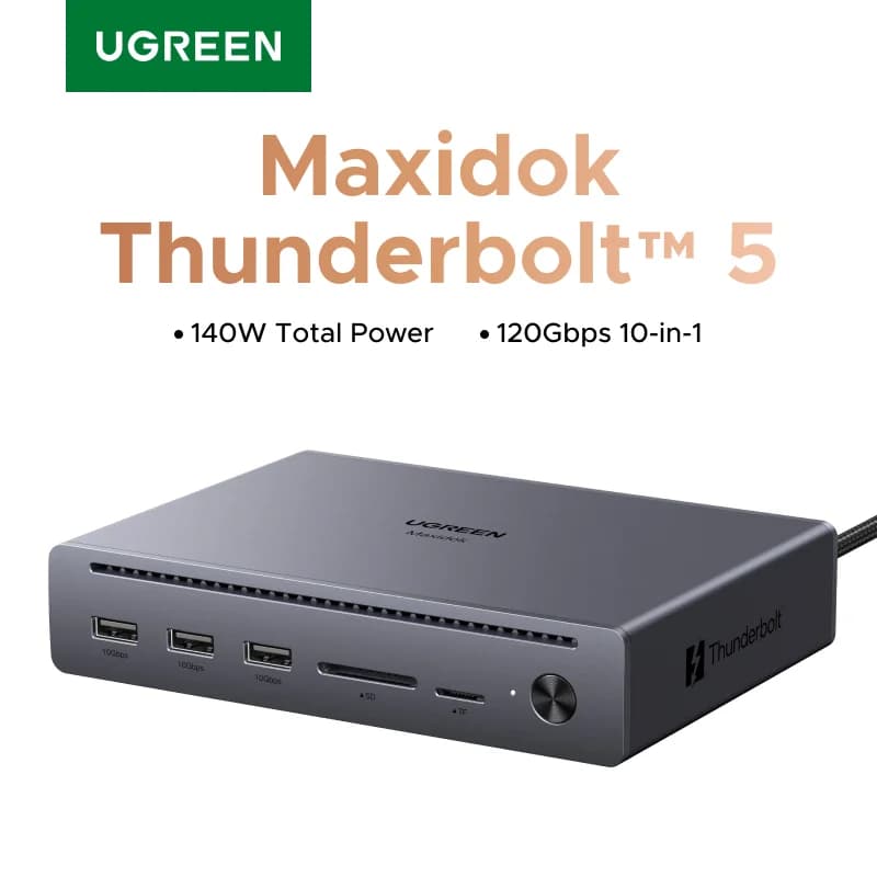 Thunderbolt 5 10-i-1 Dockingstation med 120Gbps