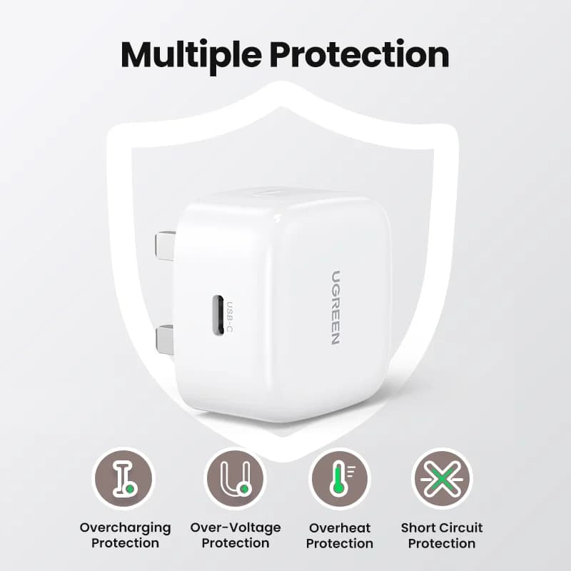 30W USB-C hurtiglader med UK-stik
