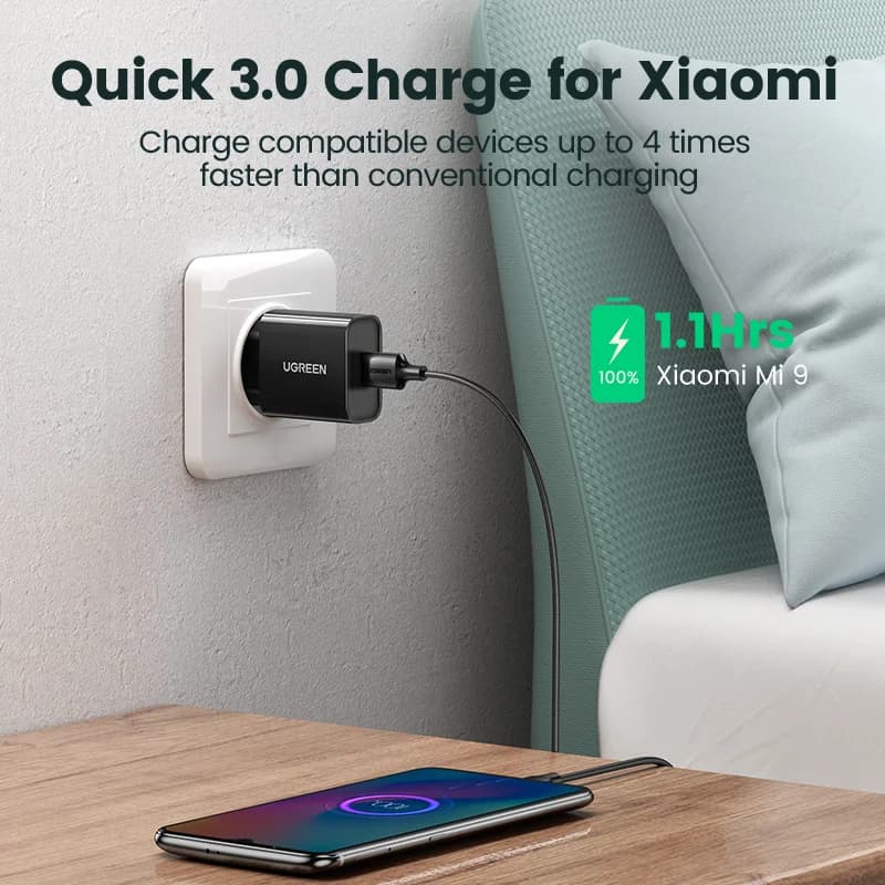 18W USB væglader med Quick Charge 3.0