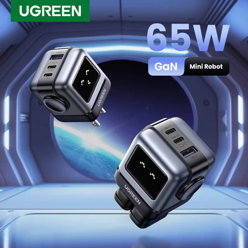 65W GaN USB-C Vægoplader, US Stik