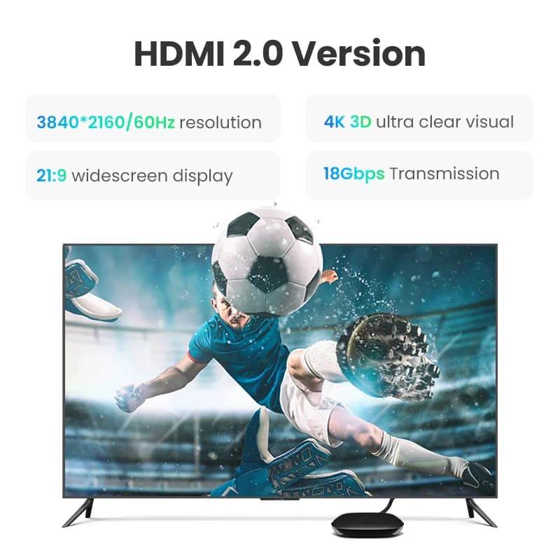 Hurtigheds HDMI-kabel, 4K 60Hz, forgylt