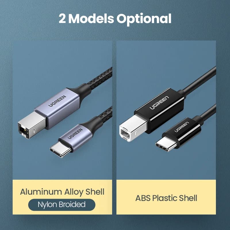 USB-C til USB Type-B 2.0 printerkabel