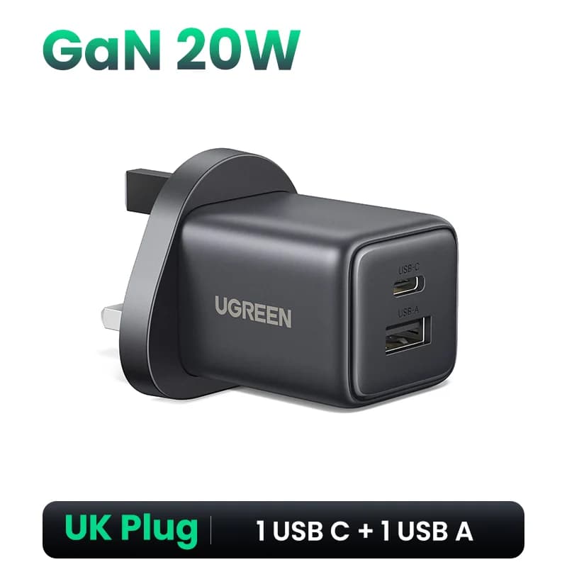 30W Mini GaN USB-C Hurtigoplader med UK-stik