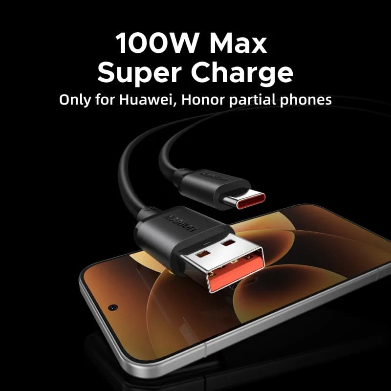100W SCP Hurtigopladnings USB-C-kabel til Huawei og Honor