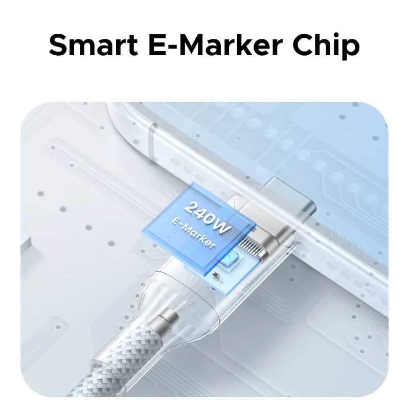 240W USB-C til USB-C hurtigopladningskabel, PD3.1