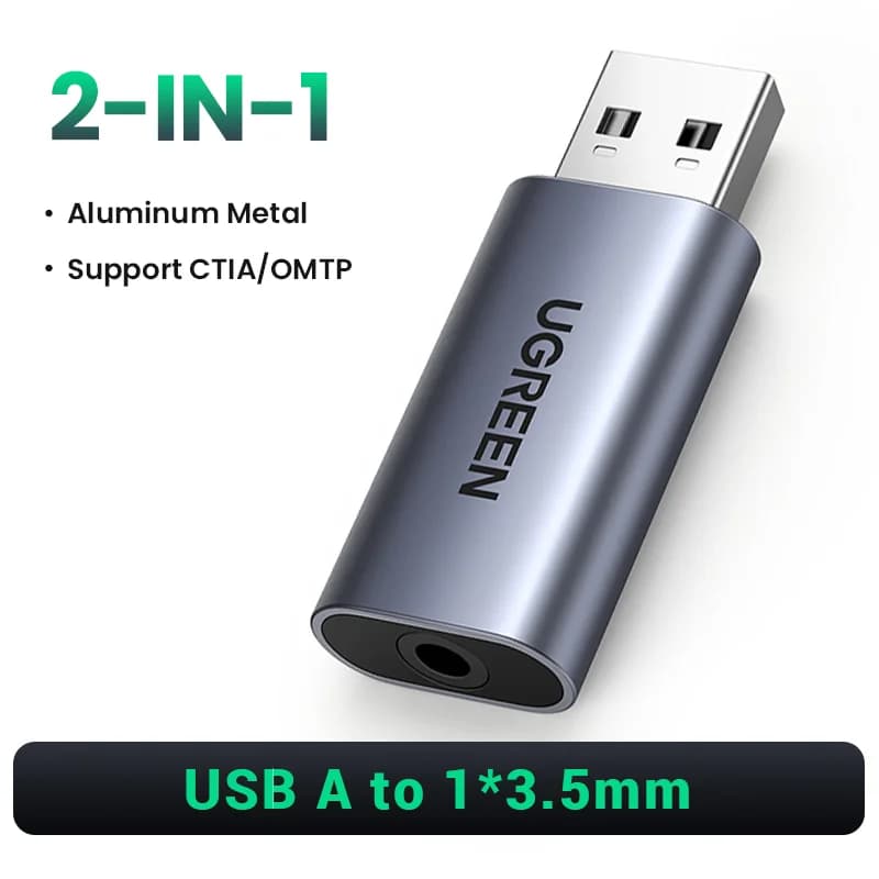 USB til 3.5mm Eksternt Lydkort Audio Adapter