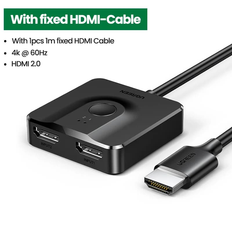 Bi-direktional 4K HDMI-splitter og switcher