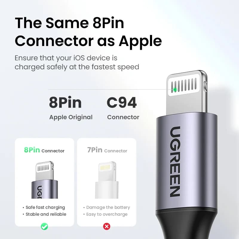 USB-C til Lightning-kabel, 20W PD, MFi